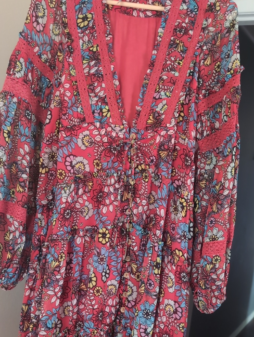 Free People Cassis chiffon Maxi Dress